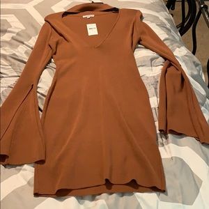 V-Neck Mini, Bell Sleeve Dress